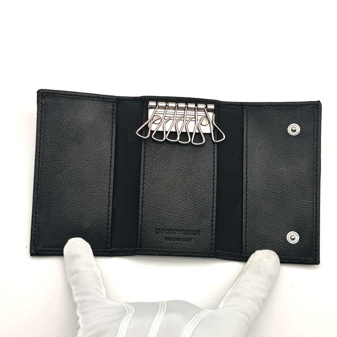 美品✨ EMPORIO ARMANI アルマーニ 6連 キーケース ブラック
