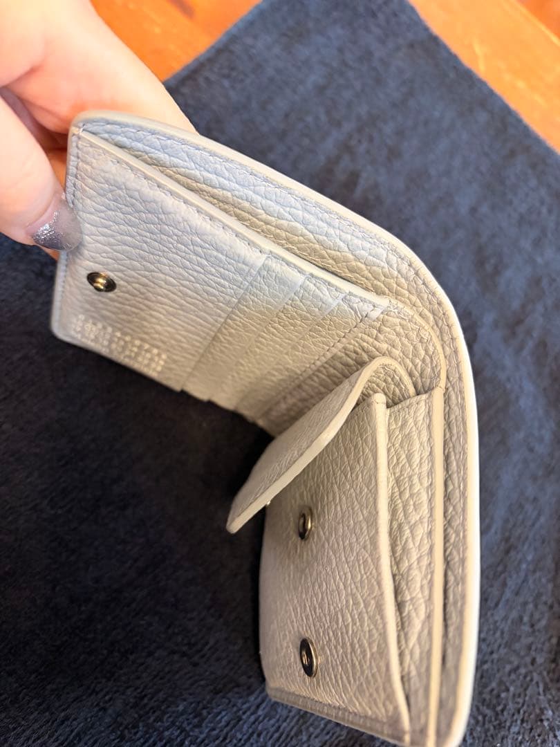 Maison Margiela レザー 二つ折り財布 ライトグレー 箱付き