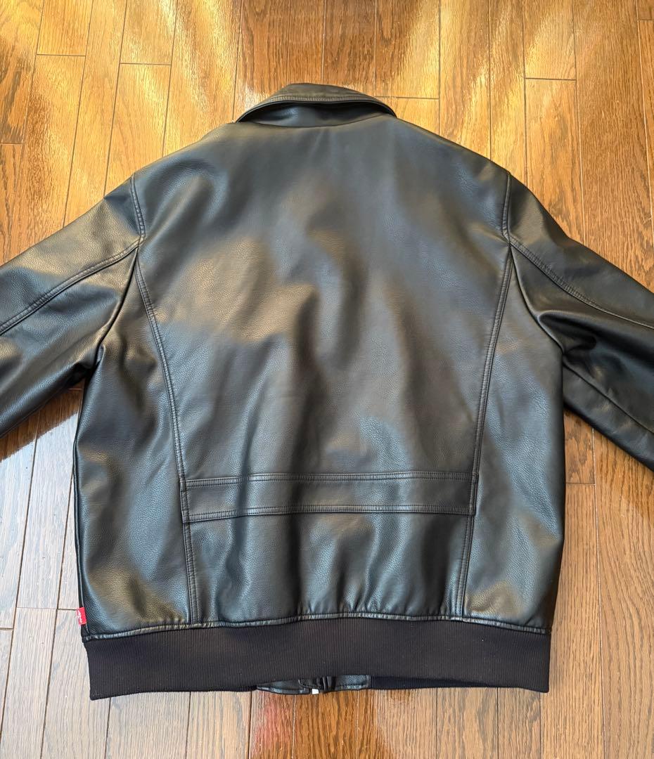 Levi'sレザー ボンバージャケット ブラック メンズ