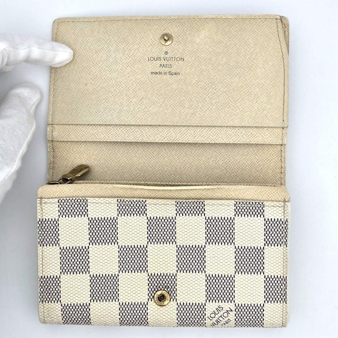 【新型】 ルイヴィトン ポルトフォイユ トレゾール 折り財布 ダミエアズール