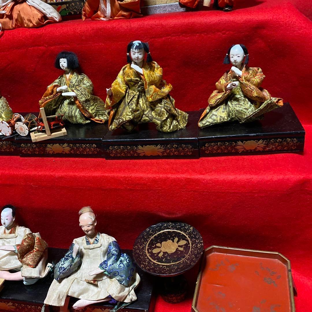 雛祭り　古い雛人形　１５体　お道具も　小さな　芥子雛　明治　大正戦前