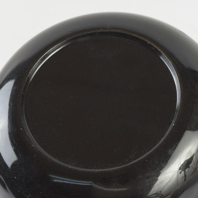 茶道具　越前塗師　中出松峰作　八雲塗　柳蒔絵　平棗　共箱　V　9643