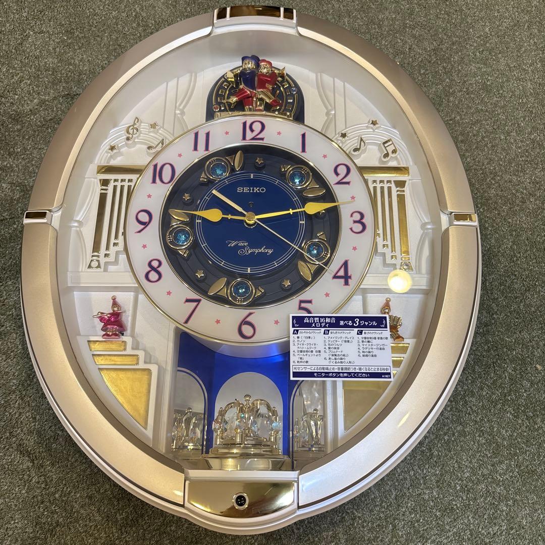 新品 セイコー Wave Symphony 時計 壁掛け 電波時計 からくり時計