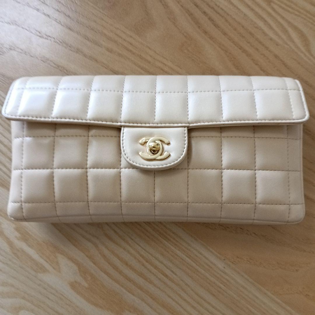 美品です CHANEL シャネル チョコバー チェーンショルダーバッグ ベージュ
