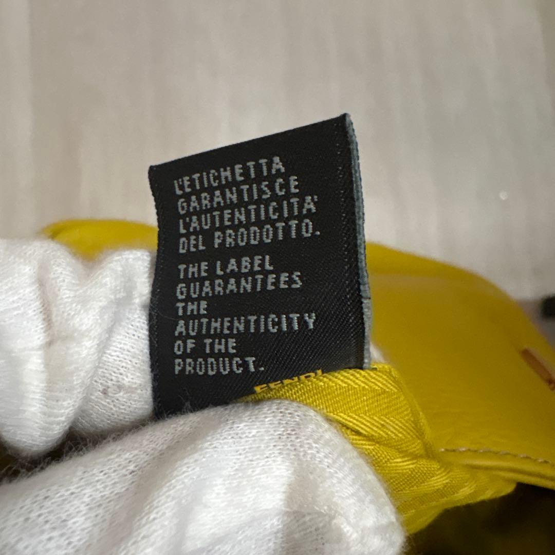 【美品】FENDI バック　チェーン　黄色　ショルダーバック