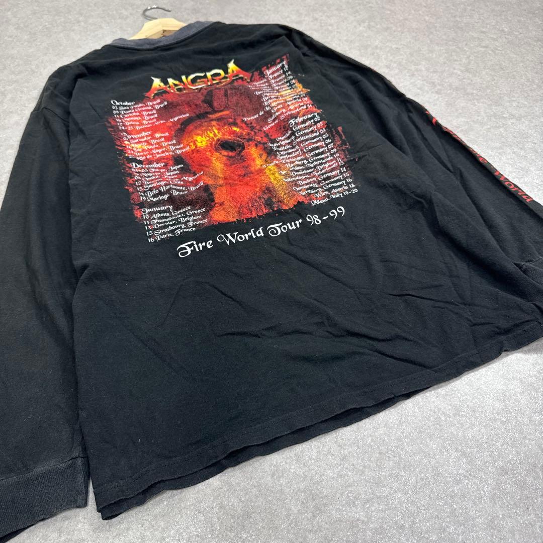 希少 90s ANGRA ヴィンテージ バンド ツアー ロングTシャツ 当時物