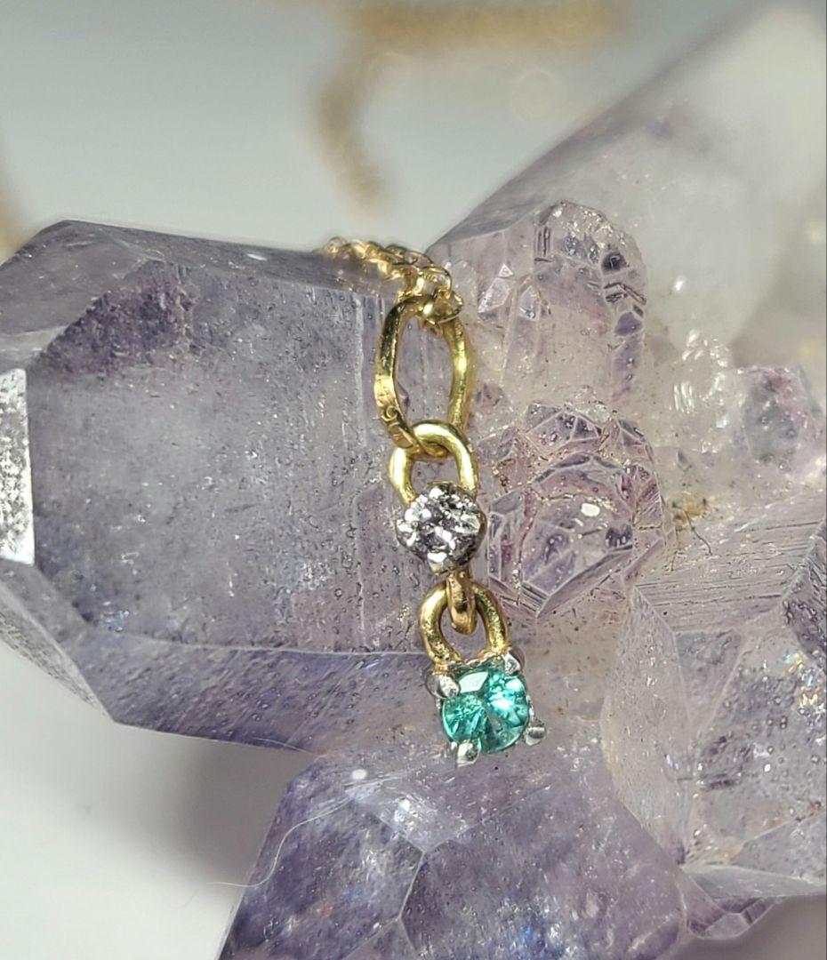 高品質★バターリャパライバトルマリン&ピンクダイヤモンドペンダントPt18金★