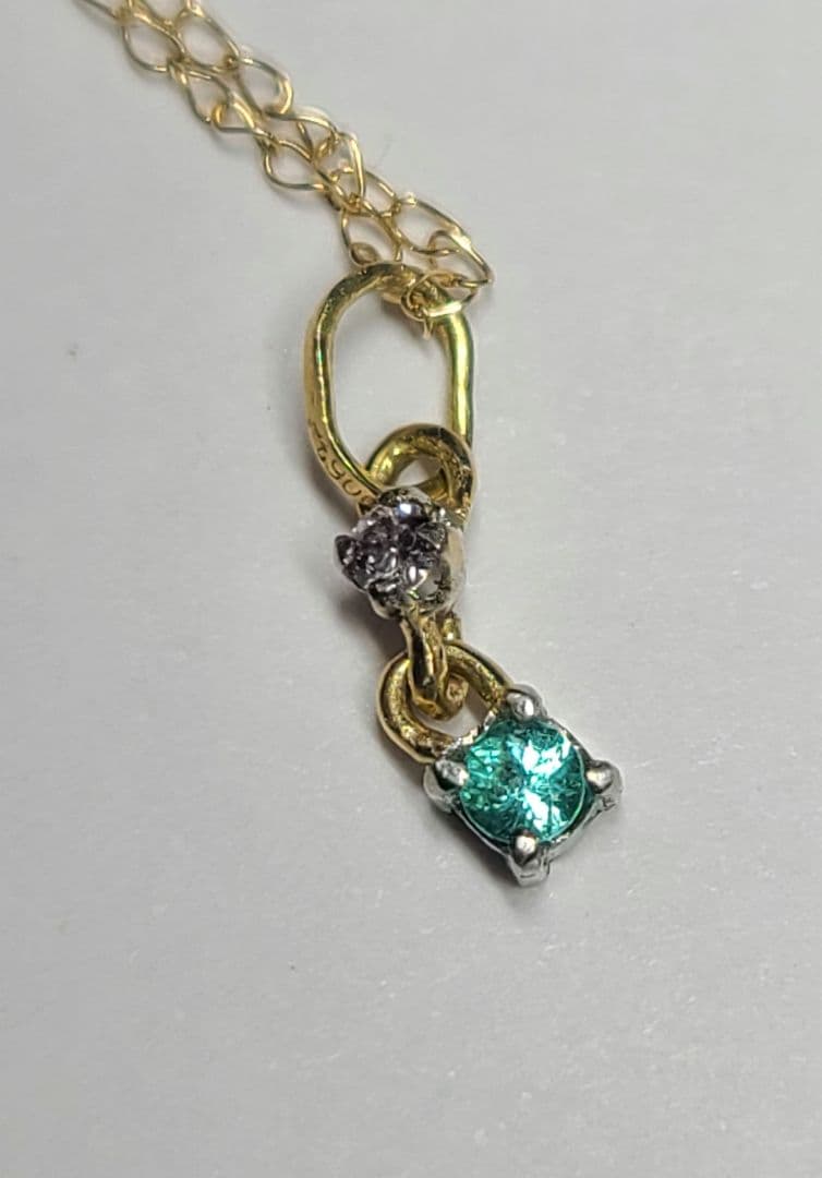 高品質★バターリャパライバトルマリン&ピンクダイヤモンドペンダントPt18金★