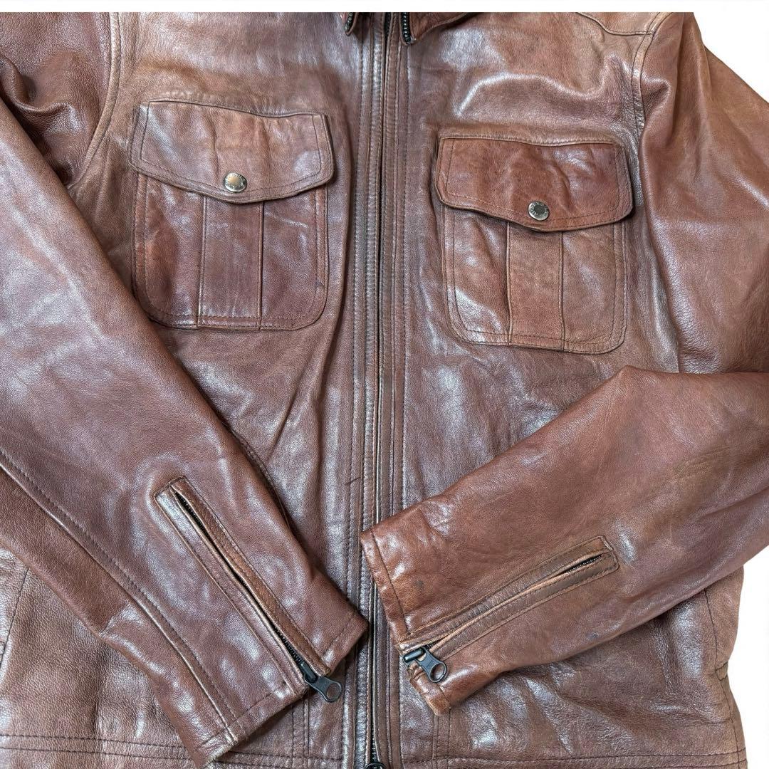 AVIREX★M ライダースジャケット レザージャケット シングル