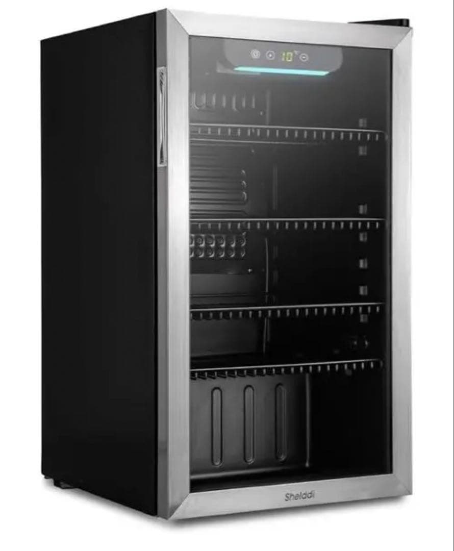 【未使用】93ℓ Shelddi 透明ガラス冷蔵庫・ワインセラー　送料込み