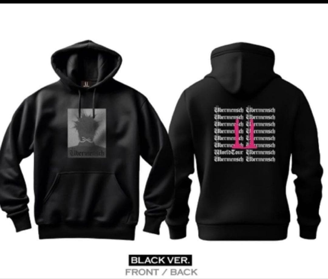 G dragon ブラックフード付きスウェットシャツ-パーカー