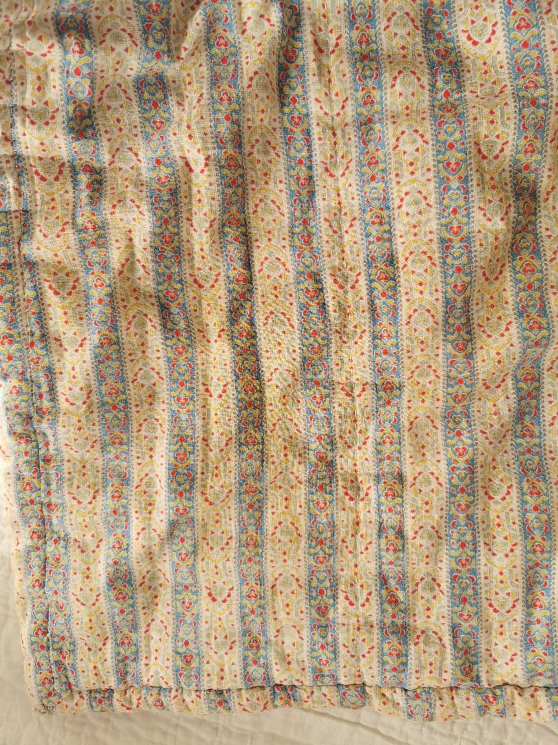 アンティーク両面フレンチファブリック プロヴァンスブティキルト 手縫い肉厚綿入り