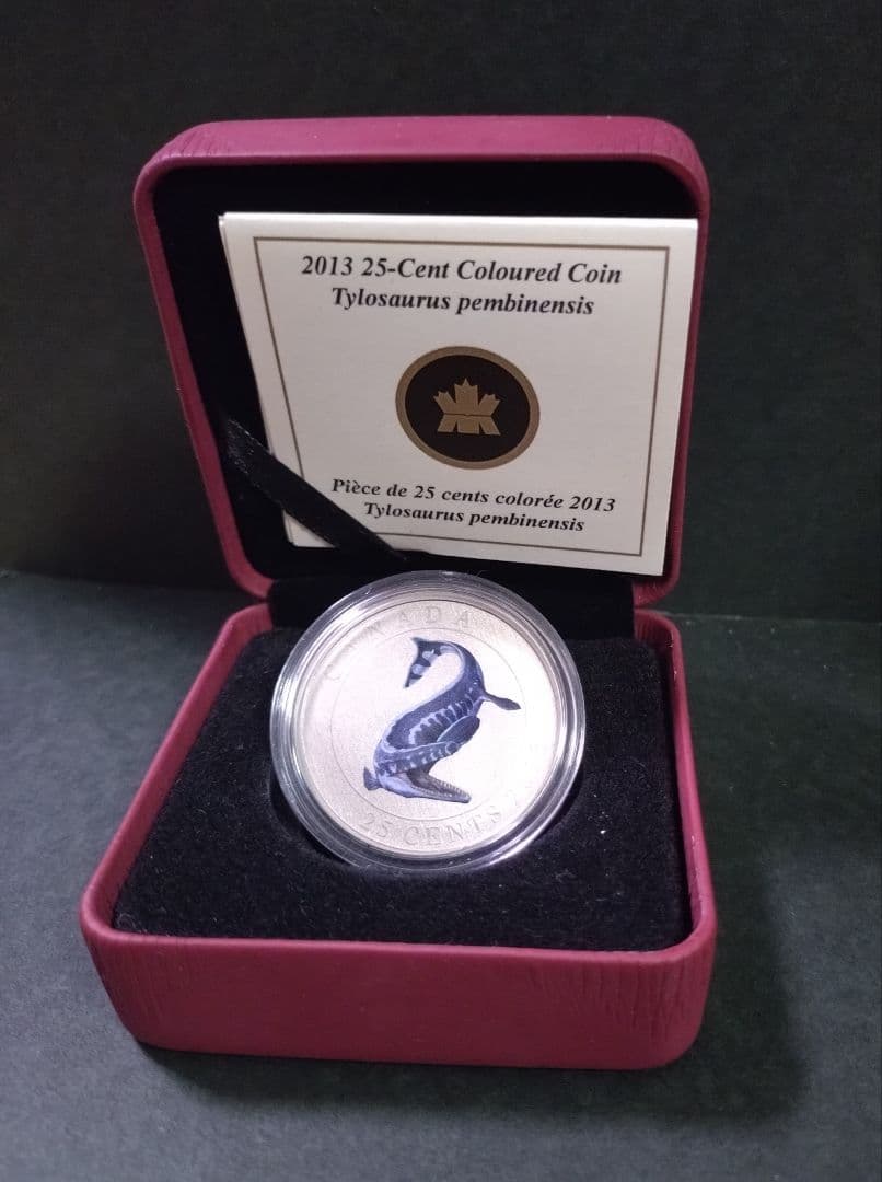 カナダ 25セント 2013年 モササウルス科ティロサウルス【最後の1枚】