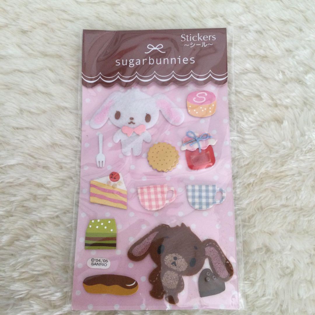 新品タグ付　サンリオ　シュガーバニーズ　ふかふかマスコット　2種セット＋シール