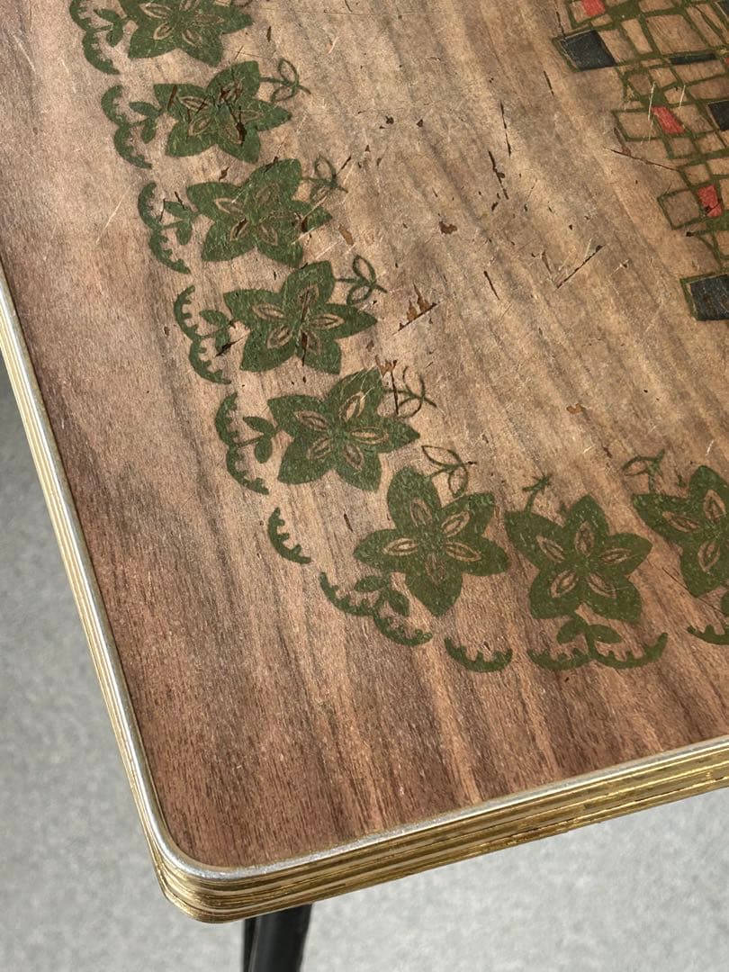 ヴィンテージ　昭和レトロ　鉄脚テーブル　作業台　ダイニング　机ミッドセンチュリー