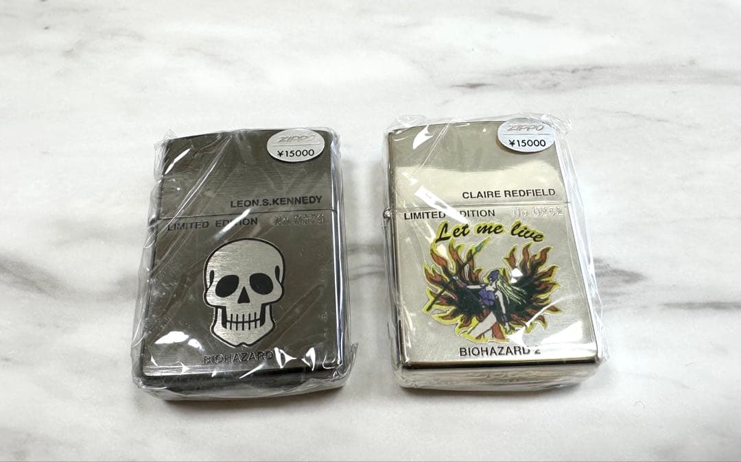 【未使用】【入手困難】BIOHAZARD2 ZIPPO付きフィギュア2体セット