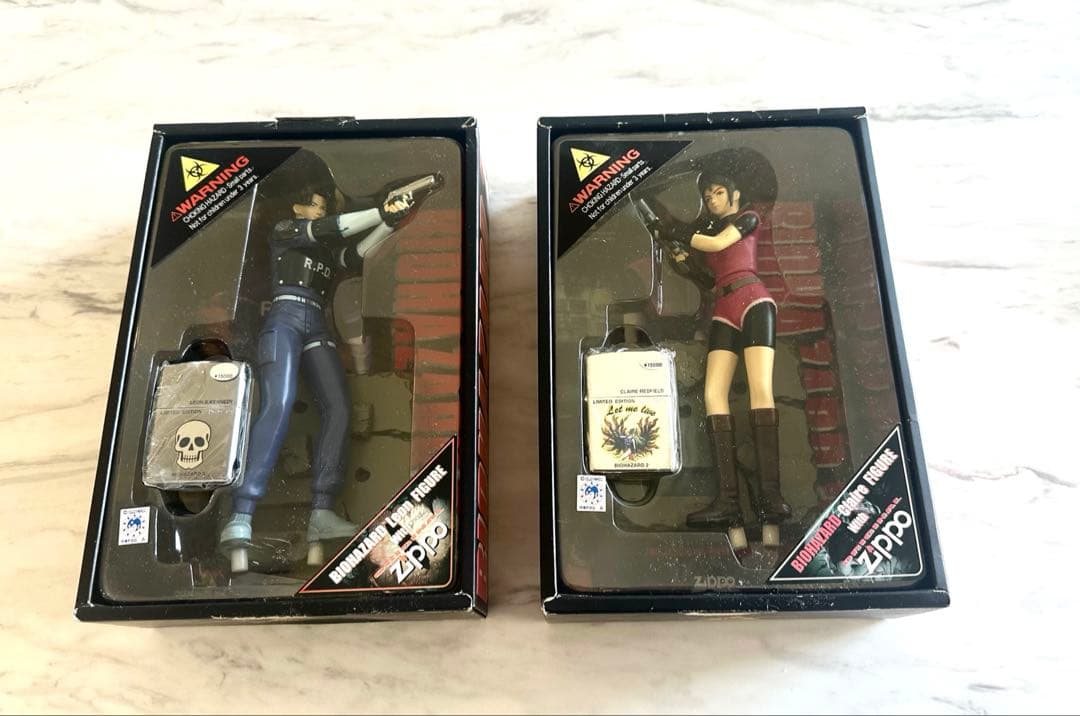 【未使用】【入手困難】BIOHAZARD2 ZIPPO付きフィギュア2体セット