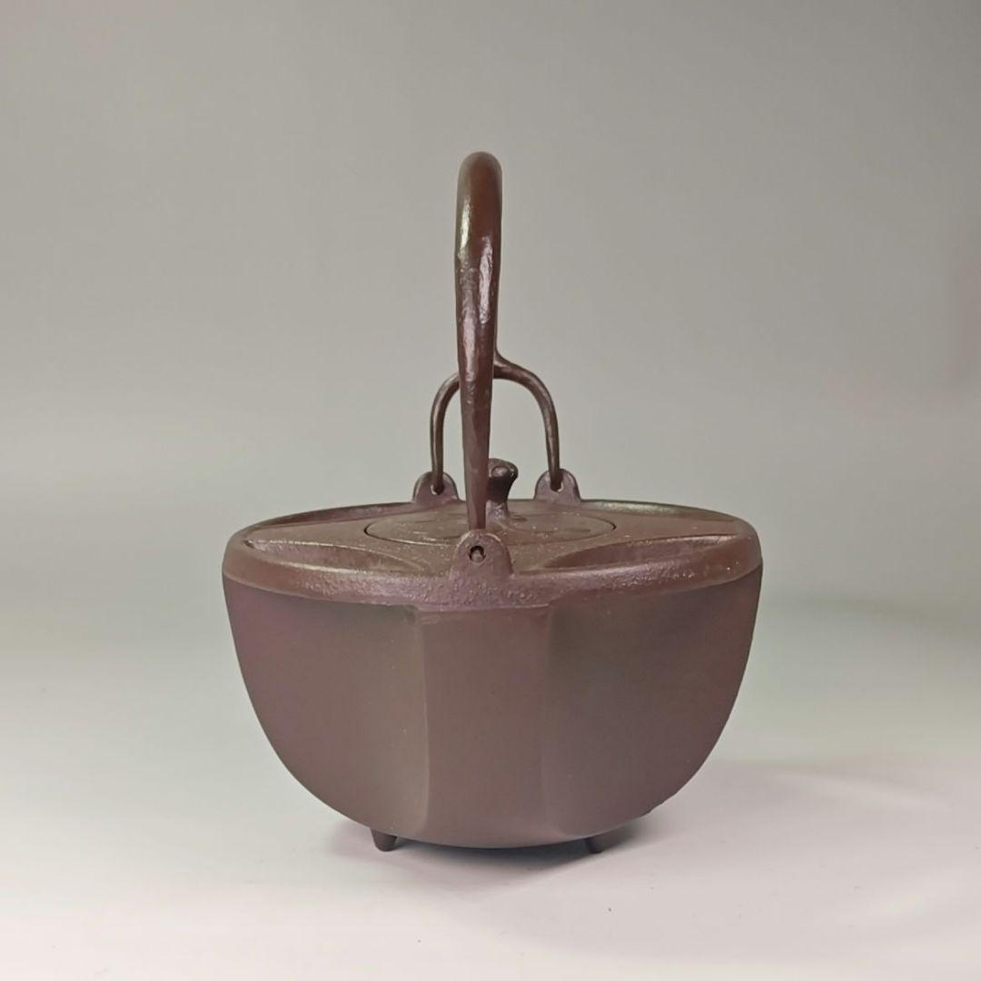 ウ319 銚子『釜師　佐藤浄清造』『七宝銚子　染付替蓋付　共箱　鉄製』茶道具