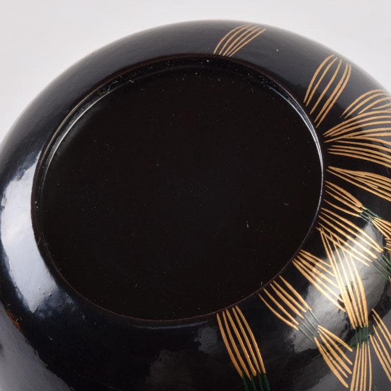 茶道具　吉田一峰作　木賊蒔絵　大棗　即中斉好　共箱　V　8458