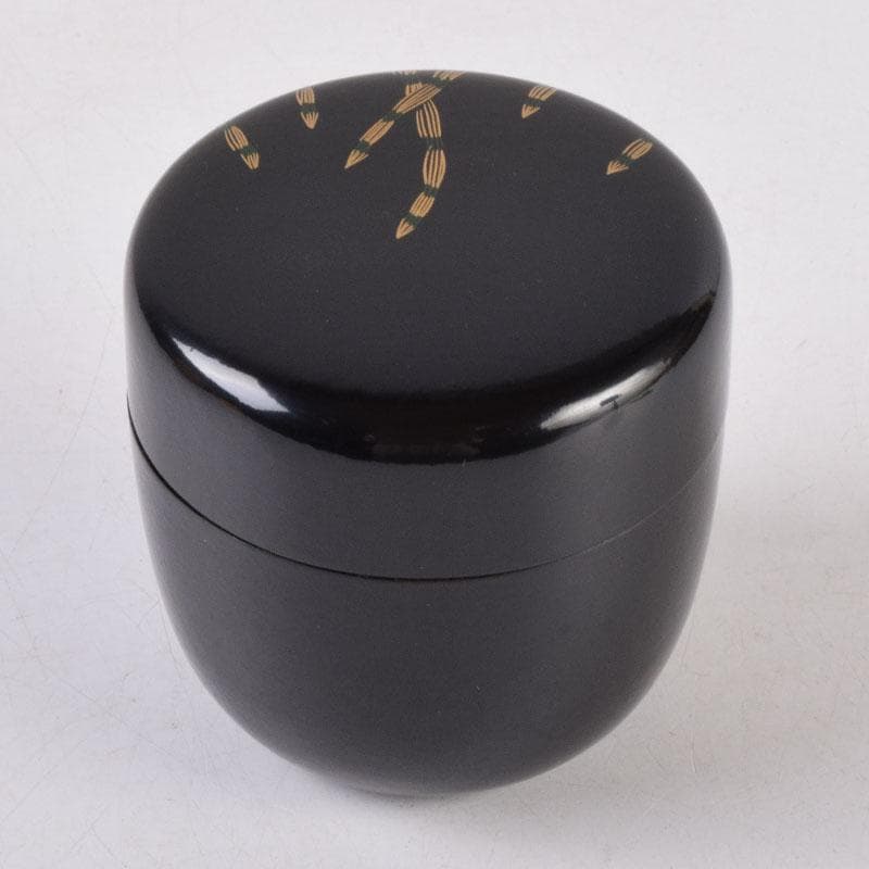 茶道具　吉田一峰作　木賊蒔絵　大棗　即中斉好　共箱　V　8458