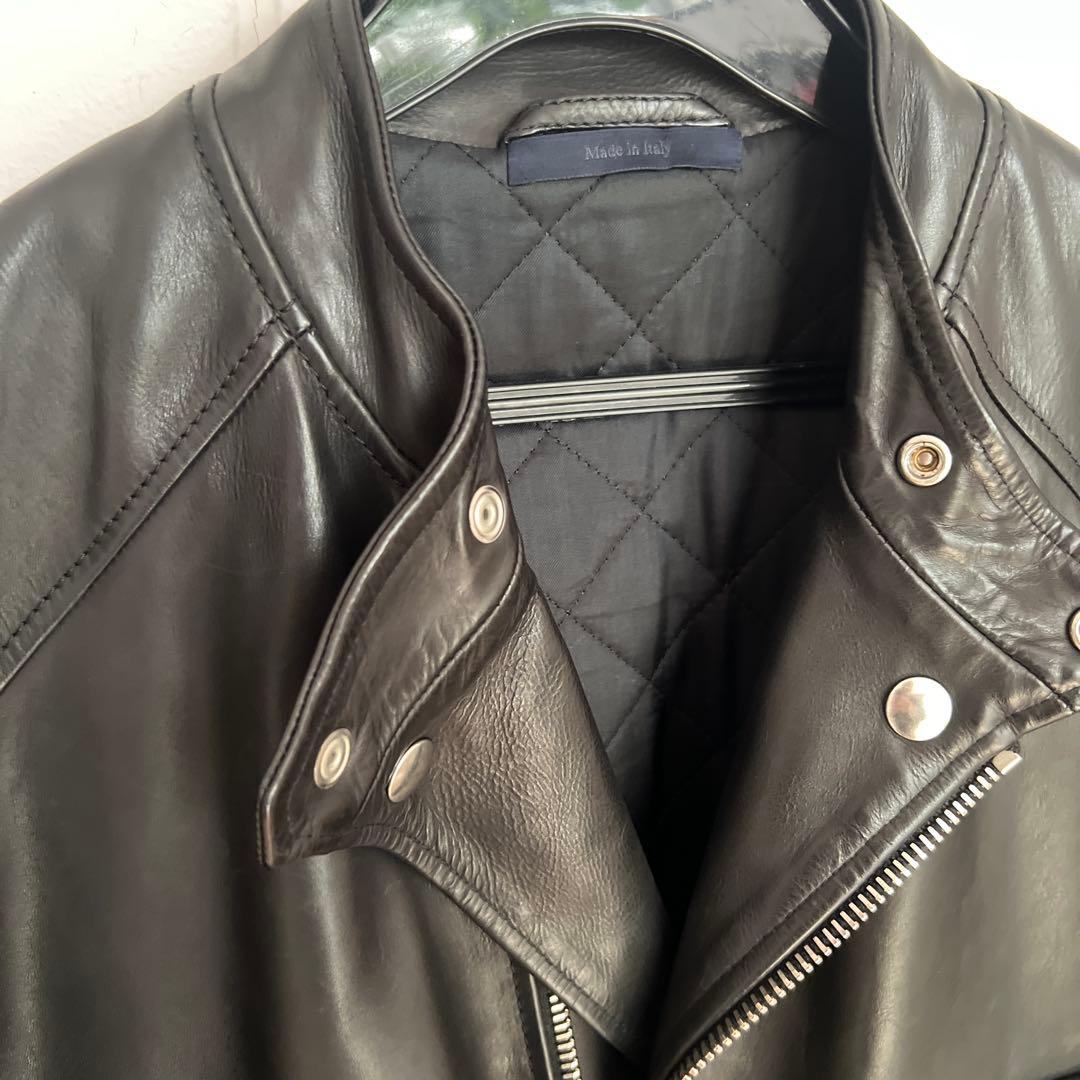 【最終価格】美品　LANVIN 最高級カーフ仕様　ライダース　48