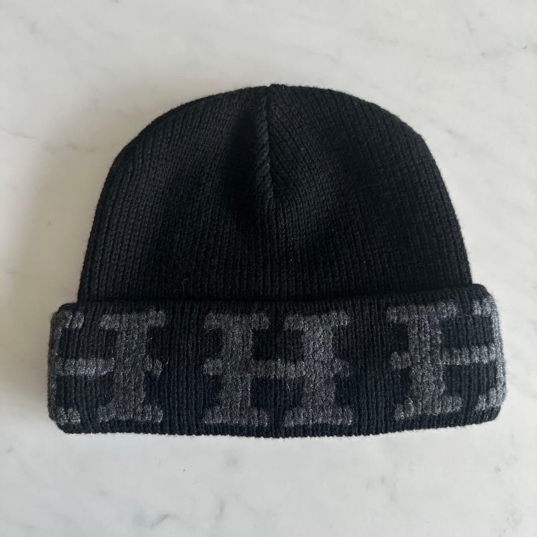 【みい様限定】HERMES カシミア　ニット帽 ブラック・グレー ME