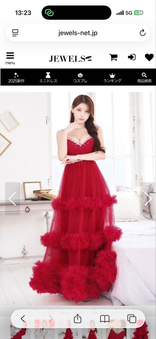 レッド カラードレス キャバドレス