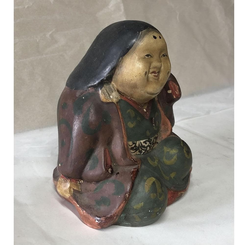 e1491 鵤幸右衛門 お福 高さ14cm 人形屋 幸右衛門 伏見人形 土人形