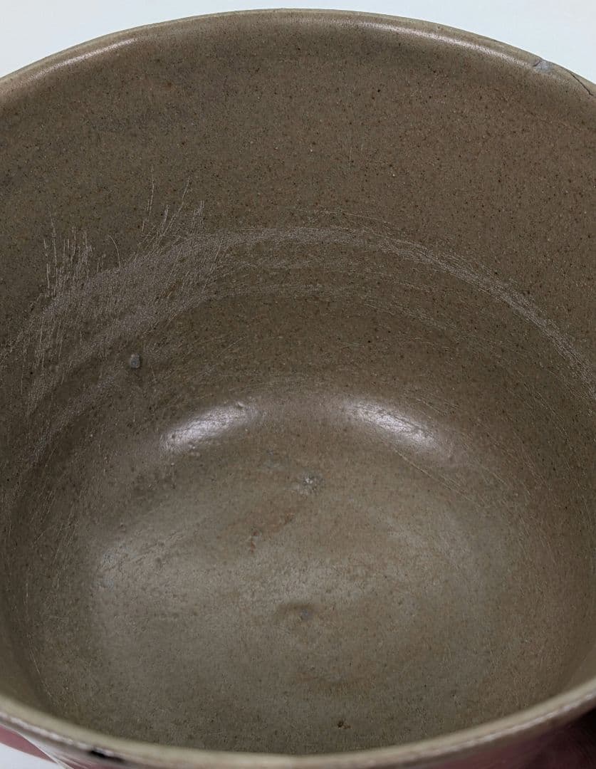 森香州？ 虫明焼 茶盌 抹茶碗 抹茶茶碗 茶道具 茶器 食器 在銘 鉄絵 切高台