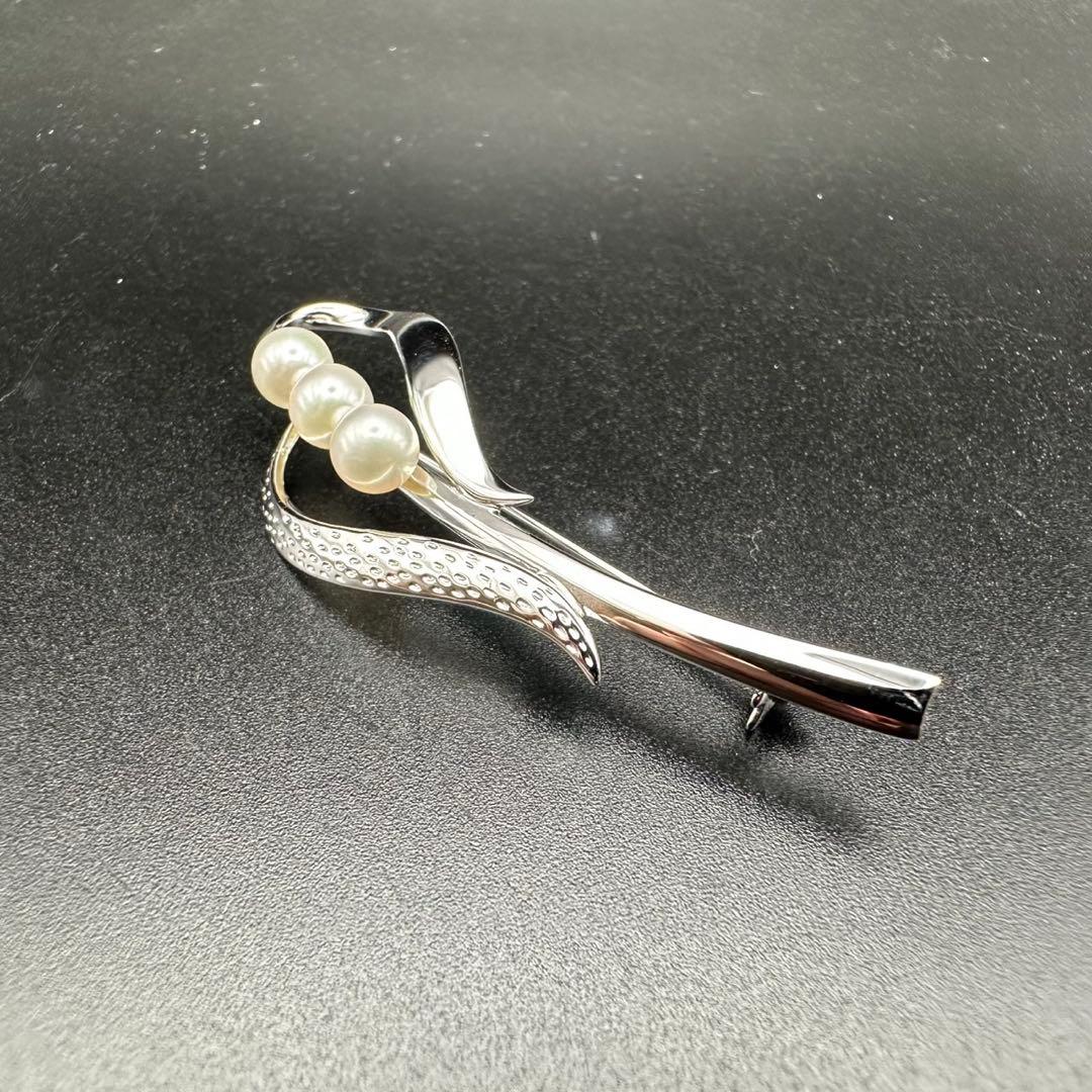 極美品✨　MIKIMOTO ミキモト　パール　ブローチ　ロゴ　刻印　1332