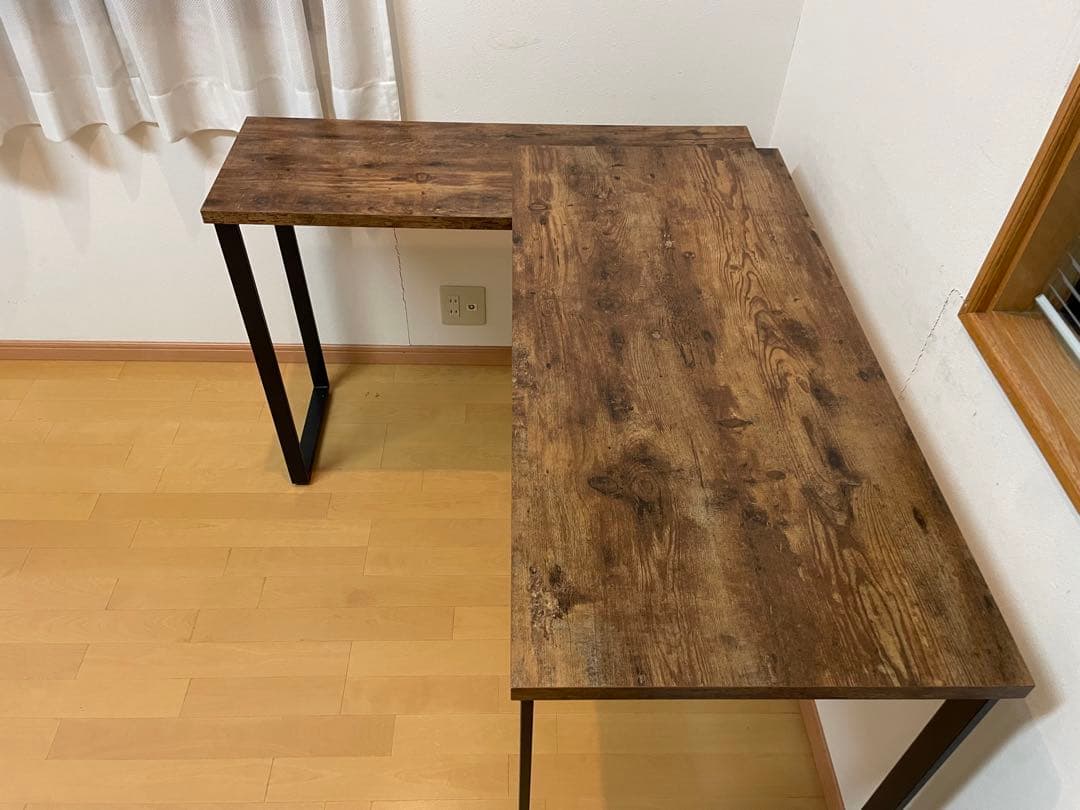 L字型　木製　パソコンデスク ブラウン　L字デスク　デスク