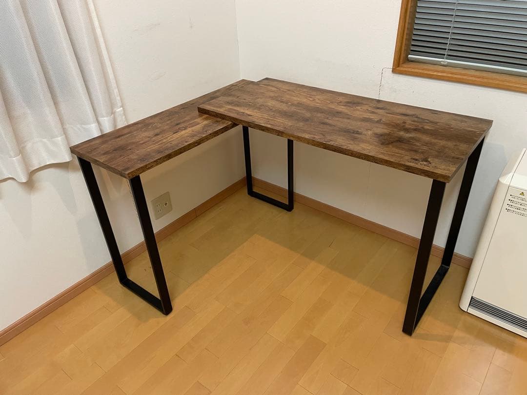 L字型　木製　パソコンデスク ブラウン　L字デスク　デスク