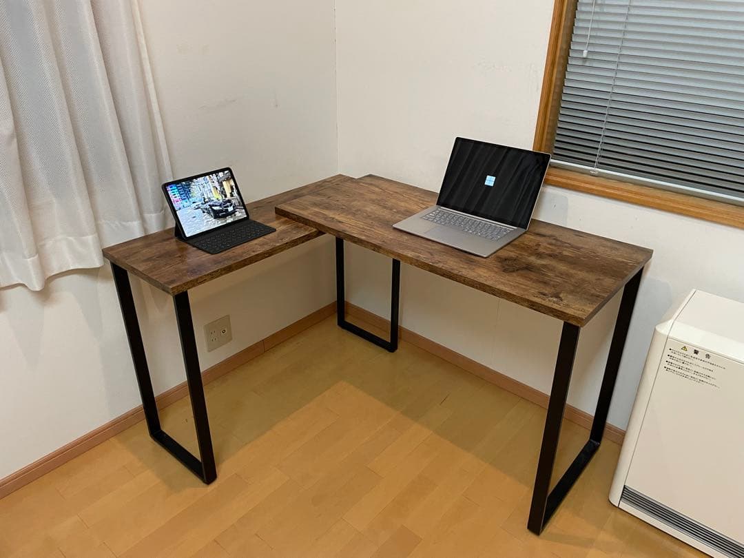 L字型　木製　パソコンデスク ブラウン　L字デスク　デスク