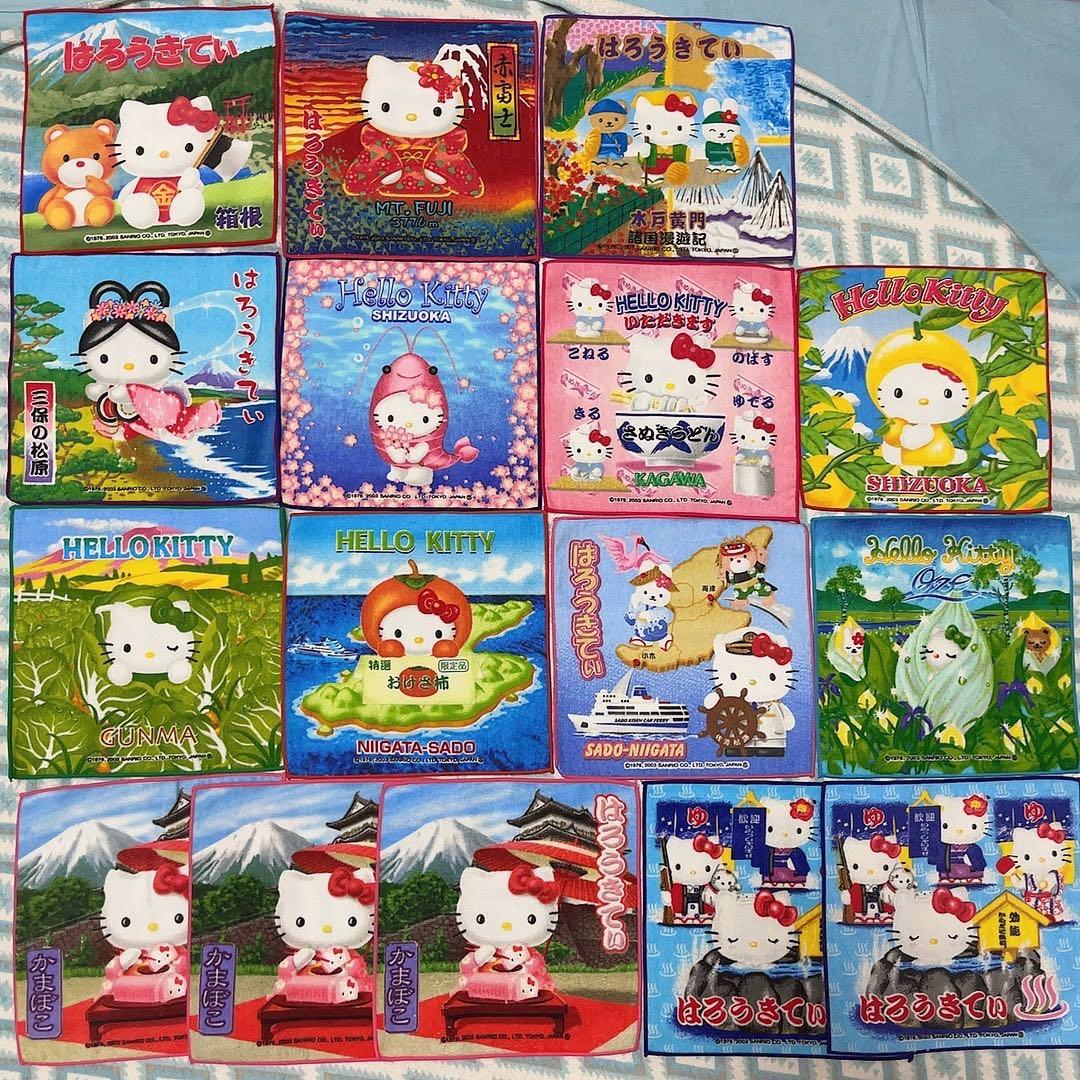 ハローキティ ご当地タオル まとめ売り 83枚！