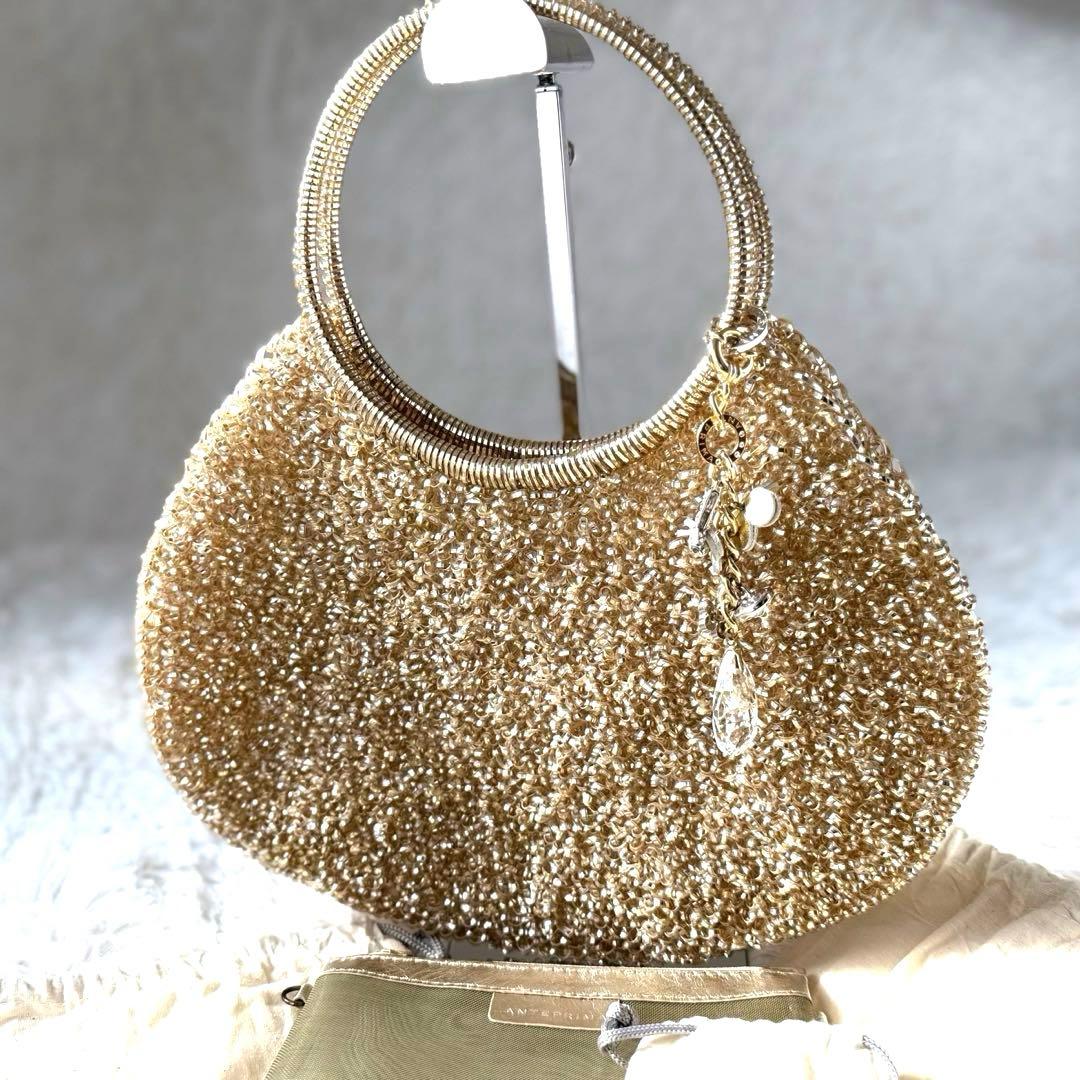 【お値下げ】極美品✨アンテプリマ ワイヤーバッグ ゴールド チャーム•ミニポーチ