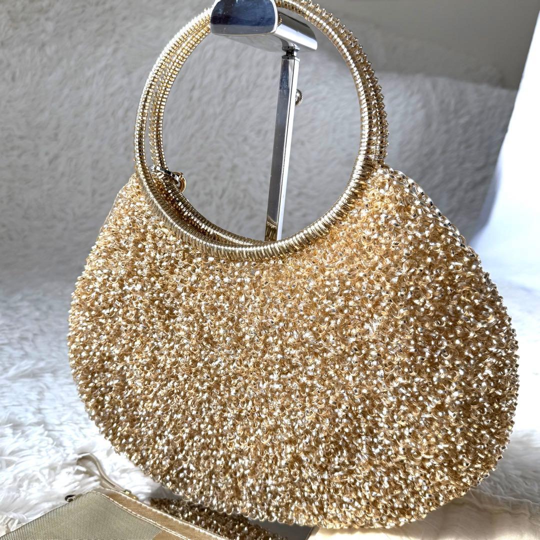 【お値下げ】極美品✨アンテプリマ ワイヤーバッグ ゴールド チャーム•ミニポーチ