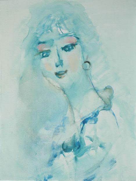 油絵 菅家令子 絵 絵画 インテリア 額付(白) F6-080112 人物 女性