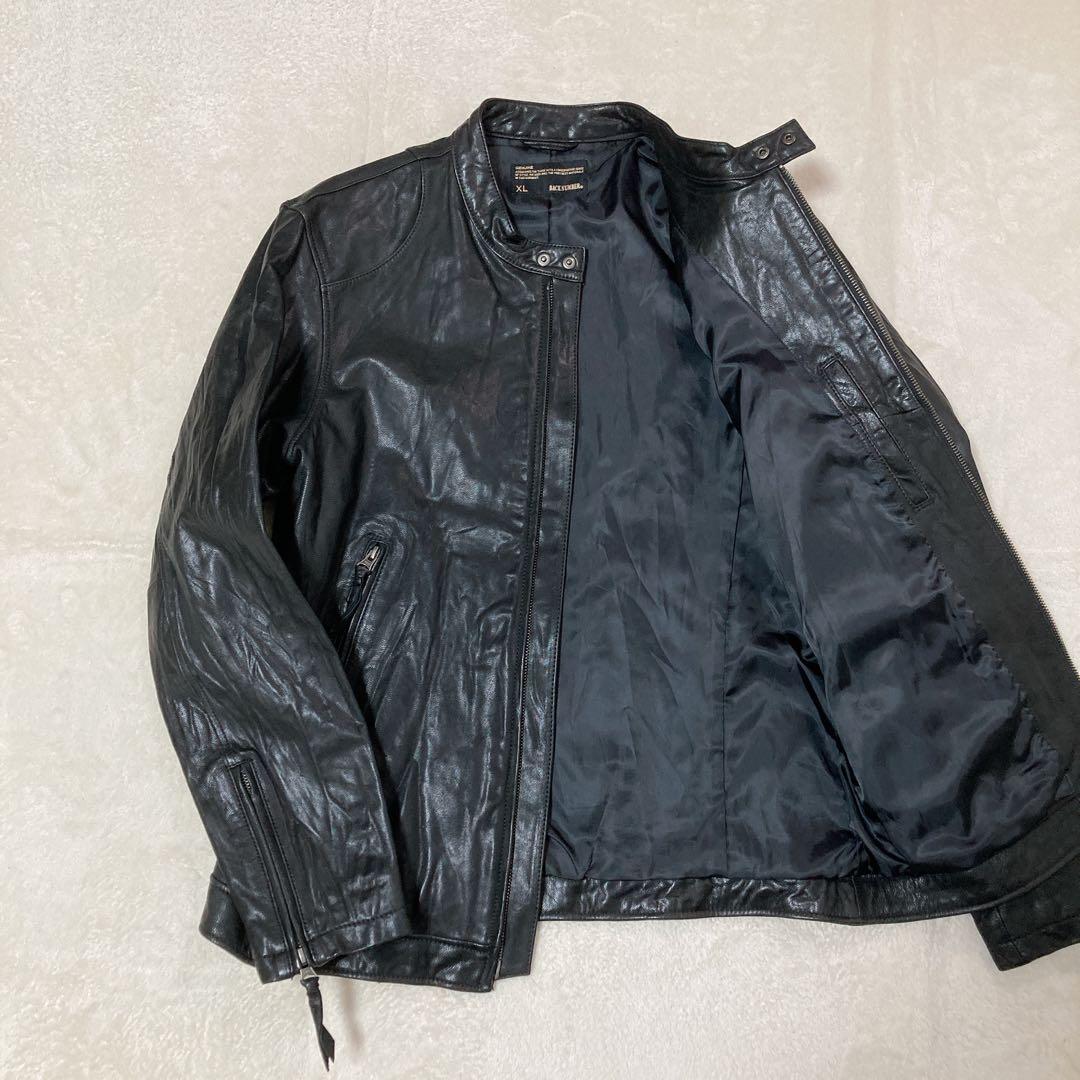 【美品】BACK NUMBER バックナンバー ゴートレザー ジャケット XL
