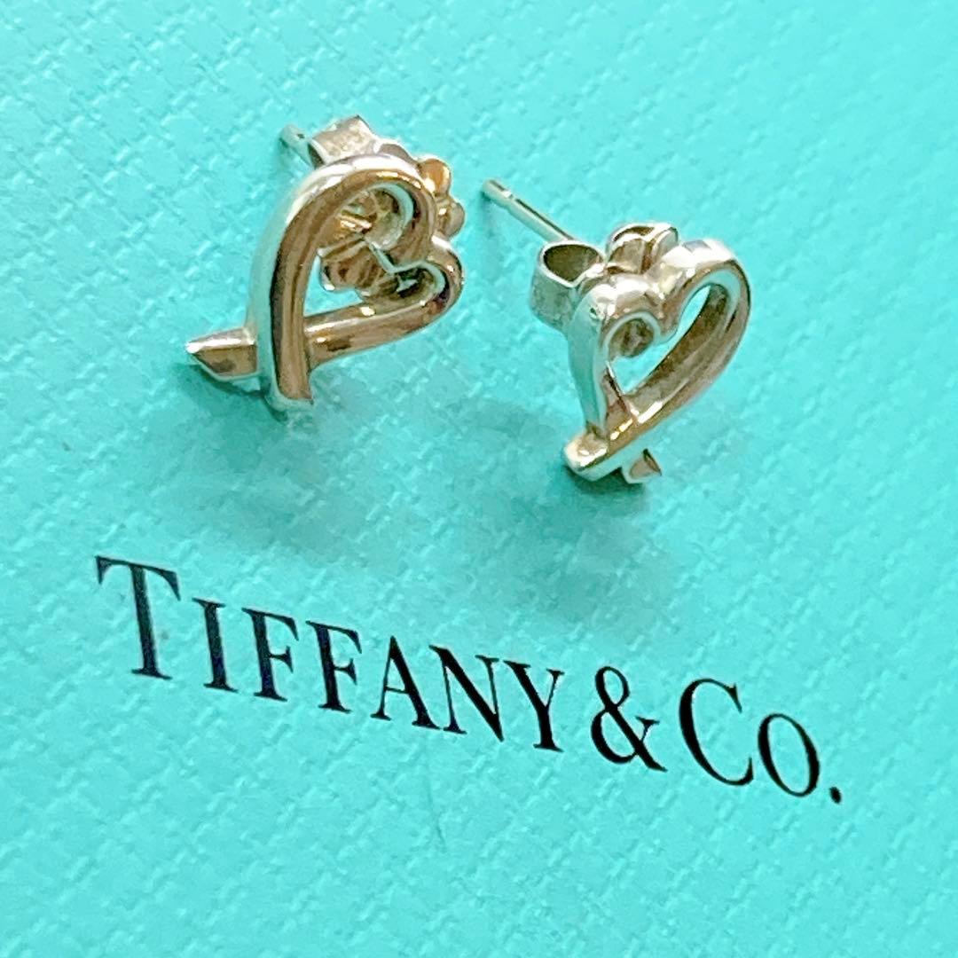 【美品】ティファニー ラビングハート ピアス 925 シルバー 両耳