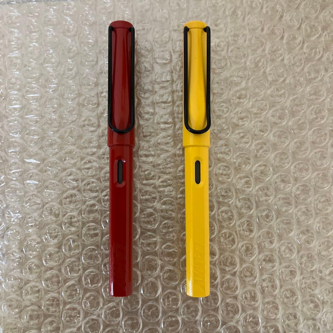 万年筆 旧タイプ LAMY Safari（赤／黄色） 黒クリップ　未使用品