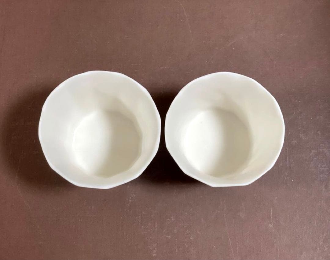 若杉聖子 白磁器　人気作家陶芸家　お猪口　小鉢　蕎麦猪口ペア　レア未使用美品