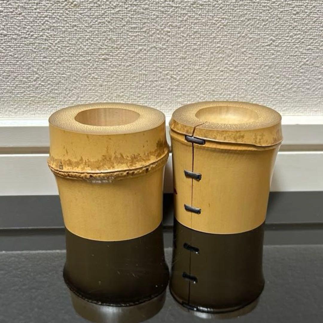 鵬雲斎竹一双蓋置　茶道具懐石茶箱坐忘斎淡々斎即中斎七事式水屋道具茶碗水指香合棗