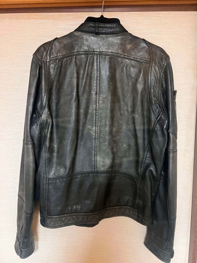 DIESEL レザーシングルライダースジャケット　古着