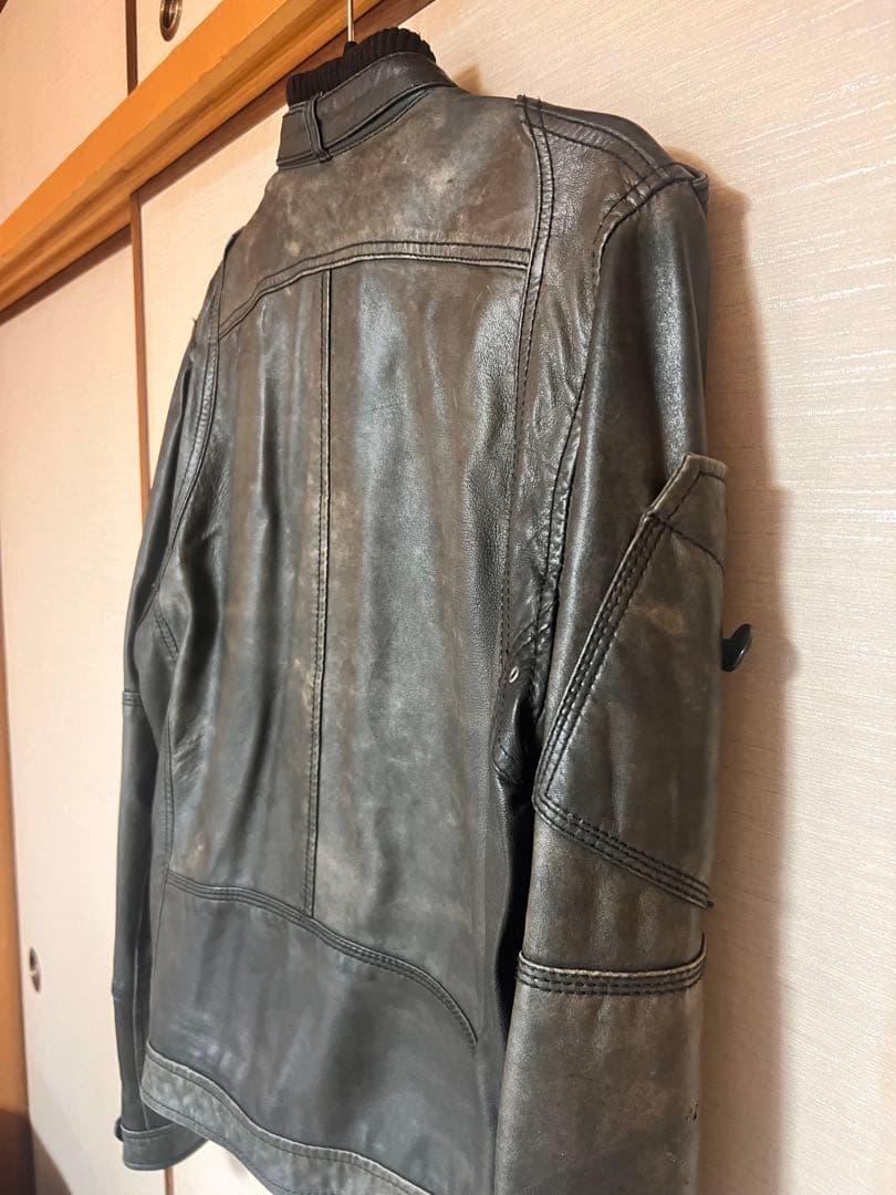 DIESEL レザーシングルライダースジャケット　古着