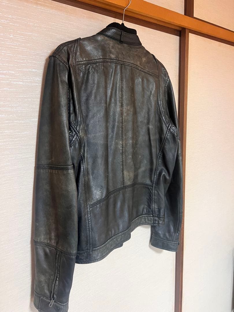 DIESEL レザーシングルライダースジャケット　古着