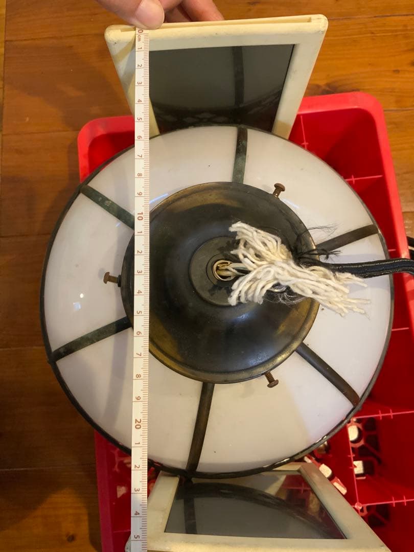 古い照明　電笠　ランプシェード　乳白色　アンティーク　昭和レトロ　大正ロマン