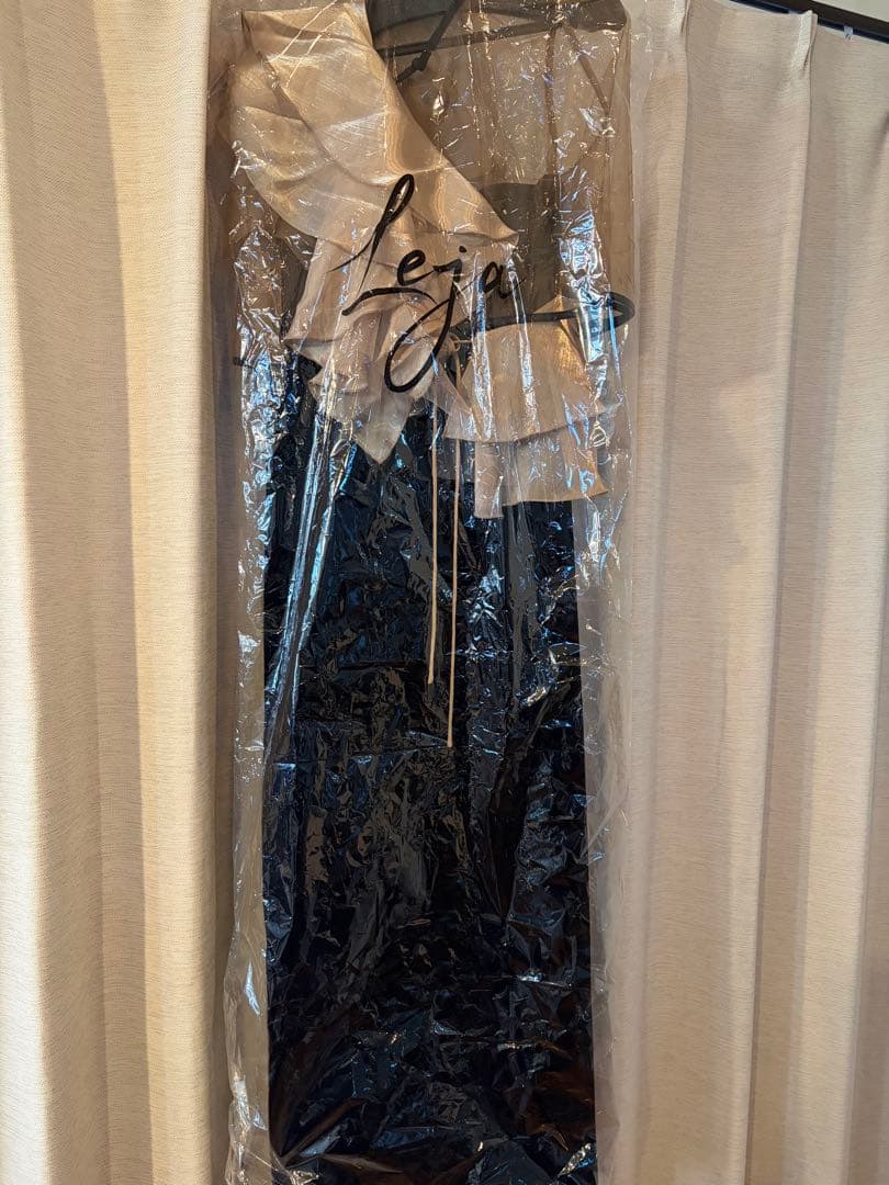 LEJA アシンメトリーティアードフリル3WAYベロアワンピースドレス