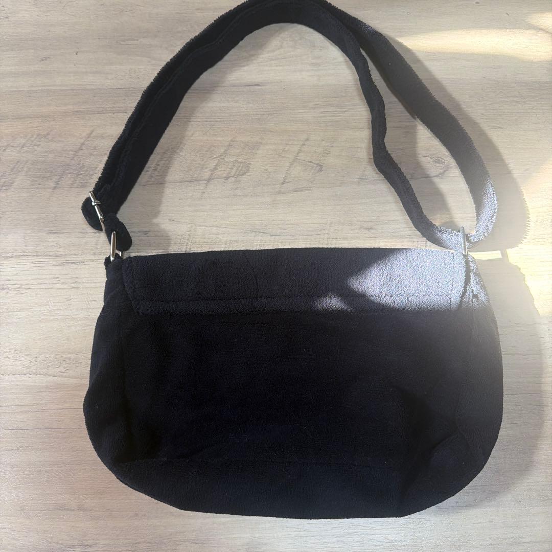 新品未使用　シャネルコスメノベルティブラックパイル生地ショルダーバッグBTSテテ