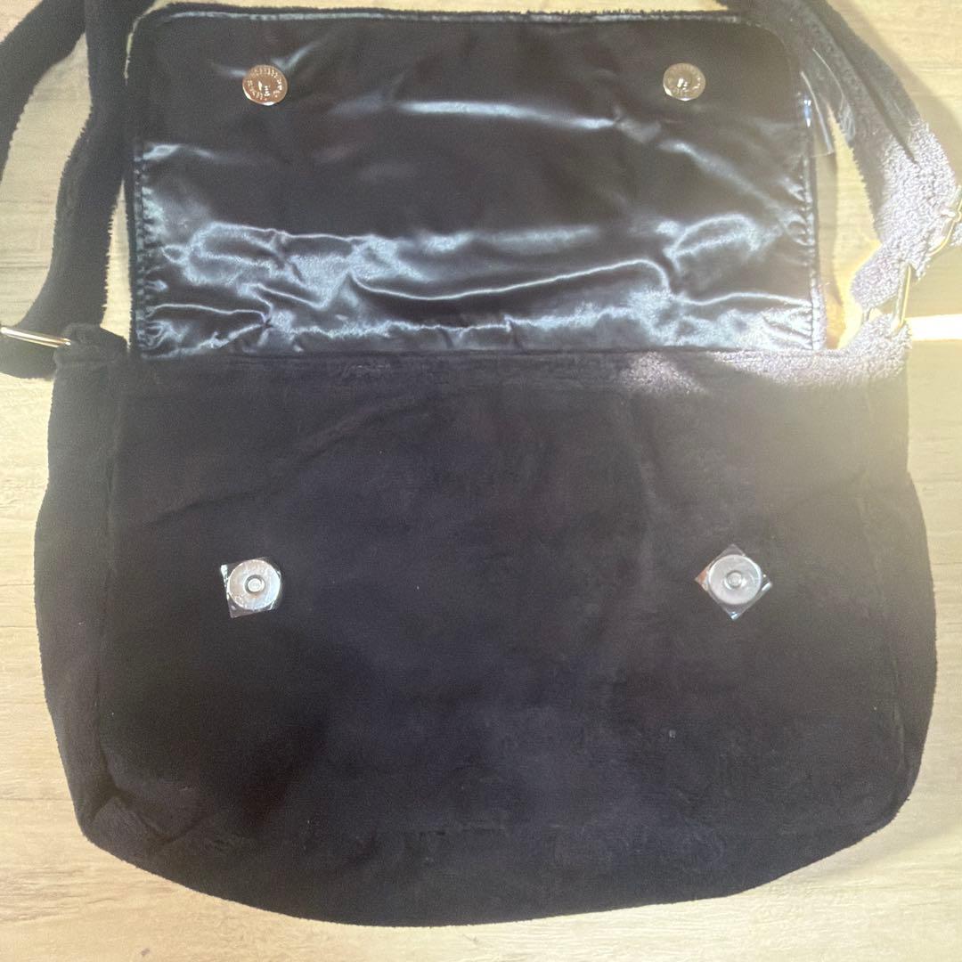 新品未使用　シャネルコスメノベルティブラックパイル生地ショルダーバッグBTSテテ