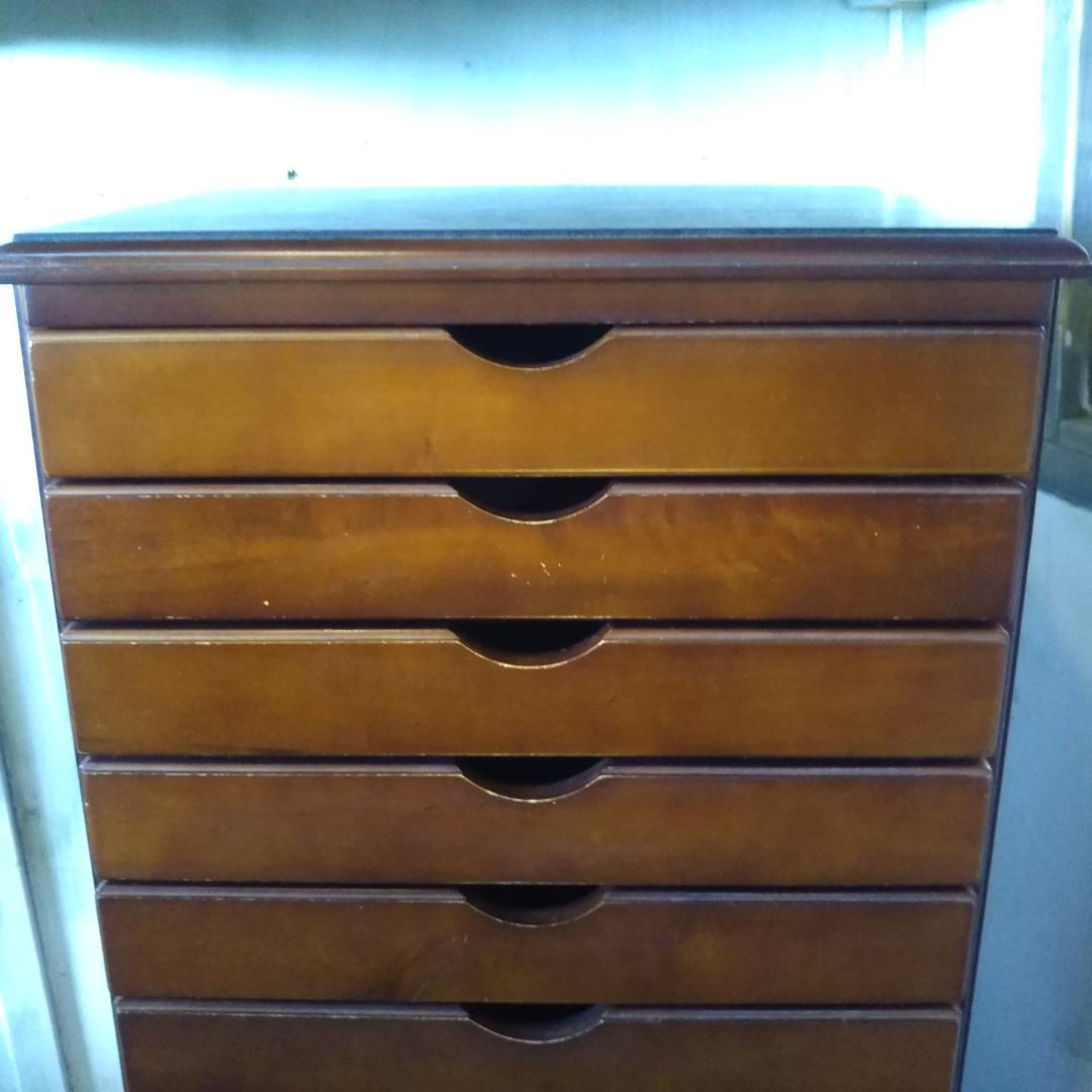 昭和レトロ　書類入れ　引き出し　キャスター付　収納　小物入れ　木製　アンティーク